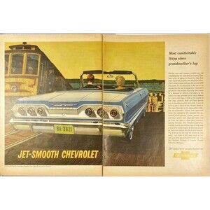 Chevrolet Impala Convertible "Jet Smooth Comfort" 2-page Vintage Print Ad 1972